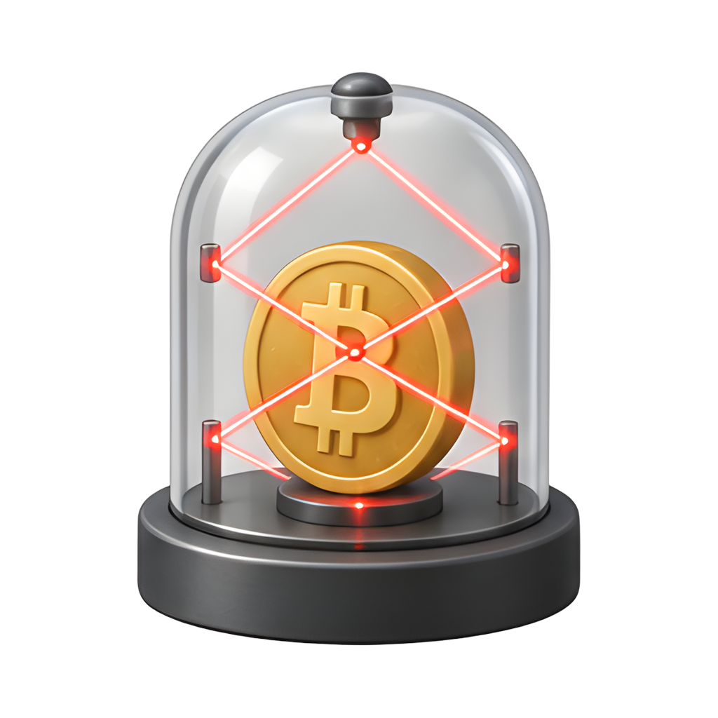Bitcoin under glass dome