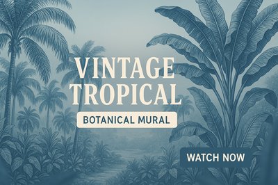 Vintage Tropical Botanical Mural Design