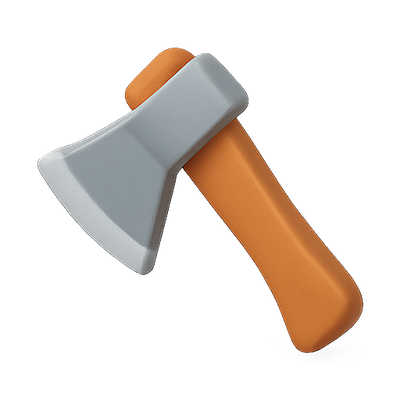Realistic Cartoon-Style Axe Graphic