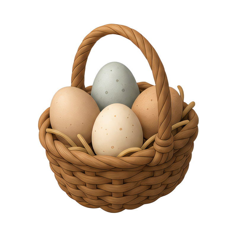 Basket of Speckled Eggs