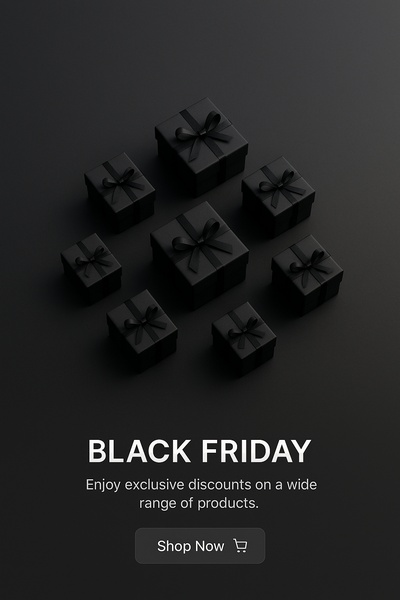 Elegant Black Gift Boxes for Black Friday Discounts