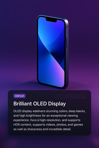 3D Illustration of a Phone with Feature Description Block