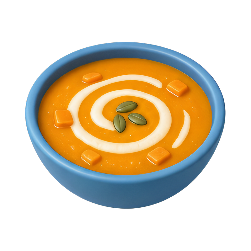 creamy pumpkin soup bowl