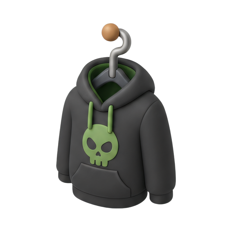 Hacker hoodie on display