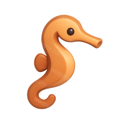 3D Pipefish Icon with Isometric Design