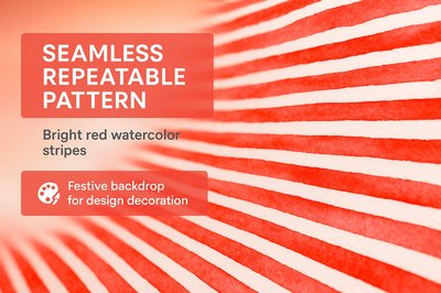 Seamless Red Watercolor Stripe Pattern for Design Projects