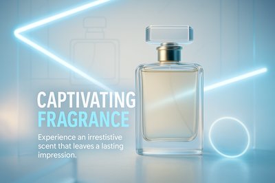 Elegant Perfume Bottle Promotional Image with Modern Aesthetics