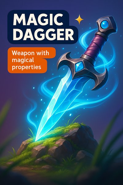Enchanting Magic Dagger with Mystical Glow