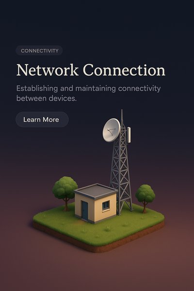 3D Scene of Network Connectivity Tower and House