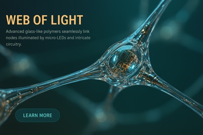 Elegant Technology Web of Light with Micro-LEDs and Circuitry