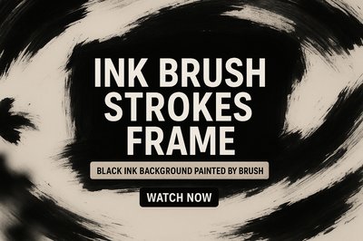Dynamic Ink Brush Stroke Frame for Creative Projects