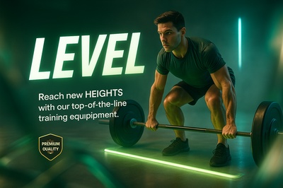 Dynamic Neon Fitness Carousel Slide Design for Training Equipment