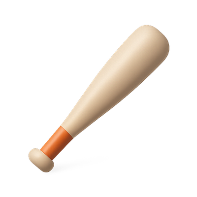 Stylized Baseball Bat Illustration with Simple Design
