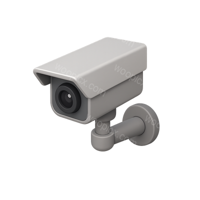 3D Surveillance Camera Icon with Isometric Design