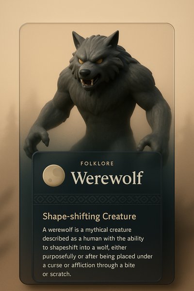 Stylized Werewolf Illustration with Text Overlay