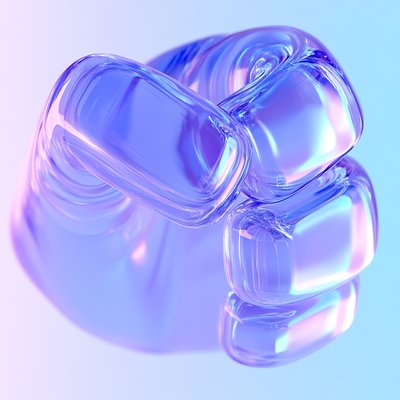 Abstract 3D Glass-like Shape with Gradient Colors