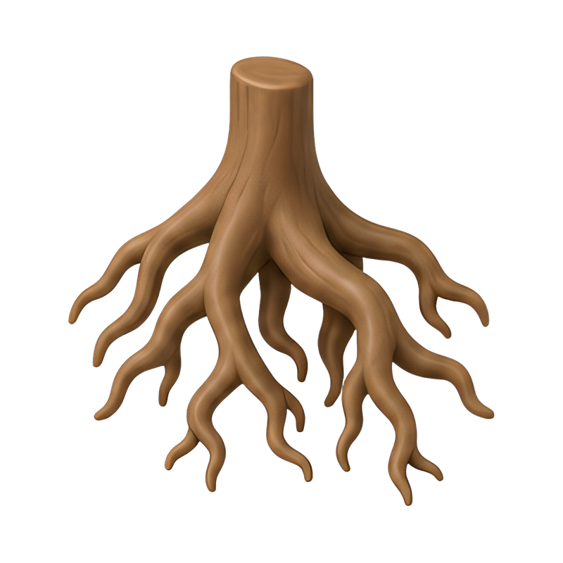 exposed roots of a tree