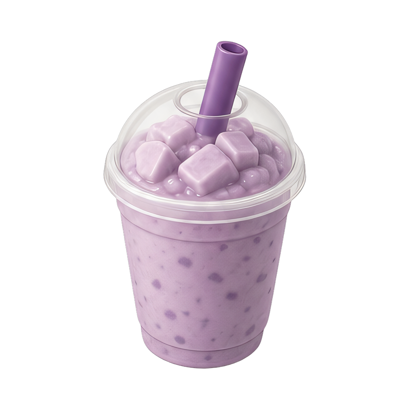 Refreshing taro slush drink