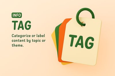 Colorful Tag Icon Illustrating Categorization Concept