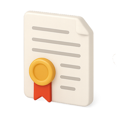 Stylized Document Icon with Seal