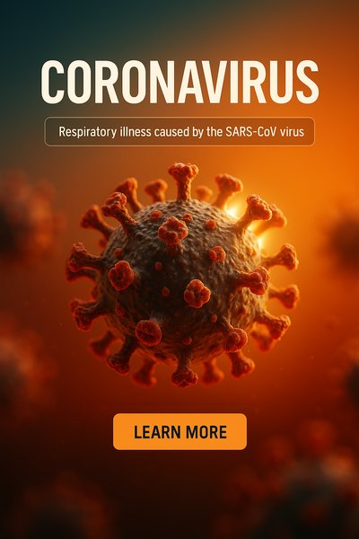 Illustration of Coronavirus with Informative Overlay