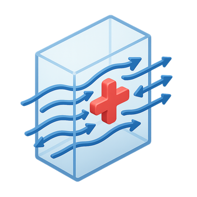 3D Fluid Dynamics Icon with Volumetric Design