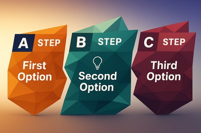 Stylized Step Options Presentation Graphic