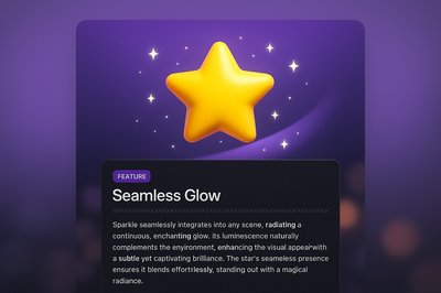 Bright Star Icon with Seamless Glow Effect