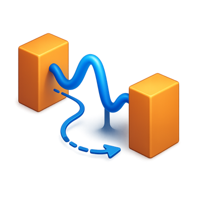 3D Quantum Tunnel Icon Illustrating Tunneling Effect