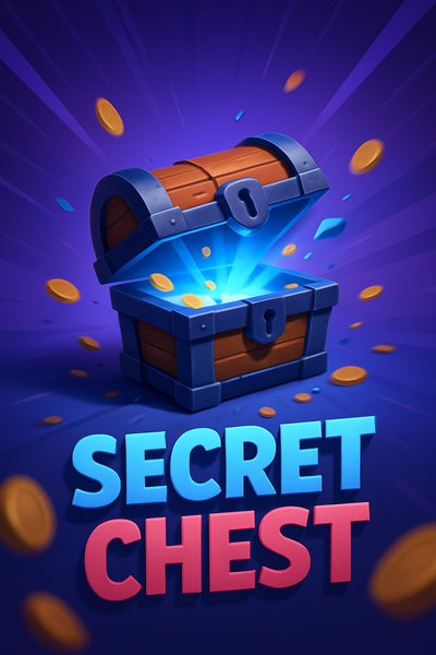 Dynamic Secret Chest Illustration with Coins and Light
