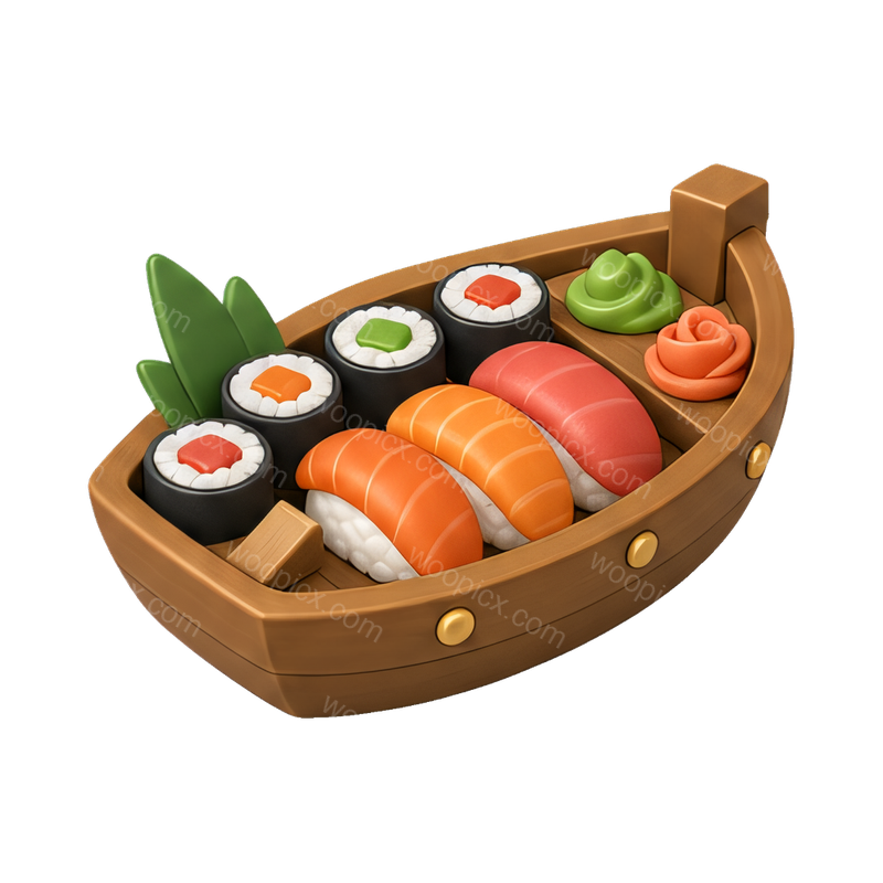 sushi boat platter arrangement