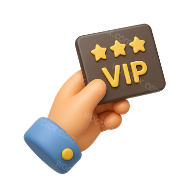 3D Isometric VIP Card Icon in Hand