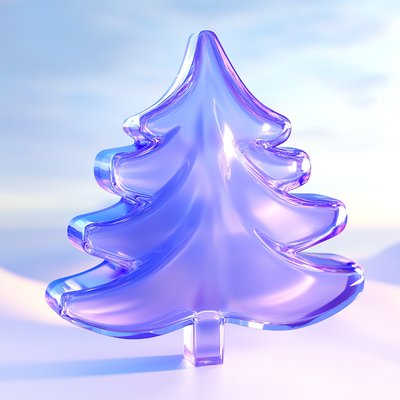 Stylized Glass Christmas Tree Sculpture