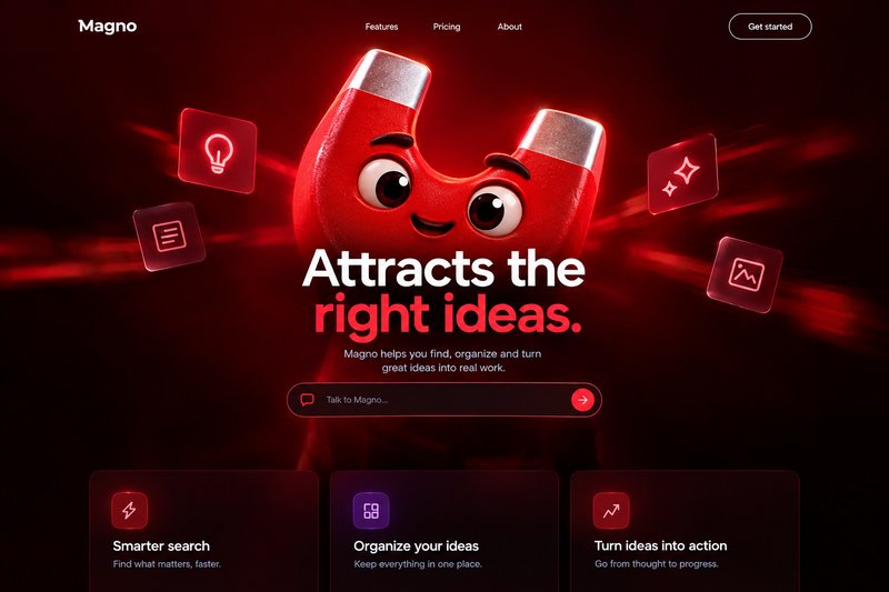 AI agent landing page design