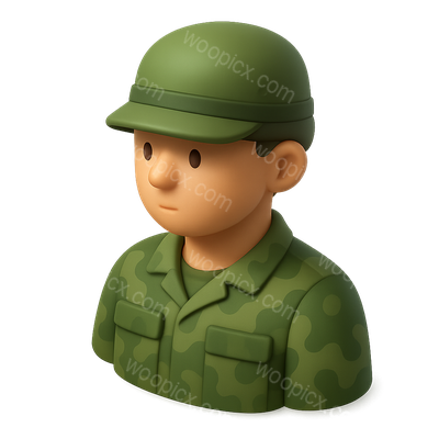 3D Boot Camp Icon Featuring a Soldier Recruit