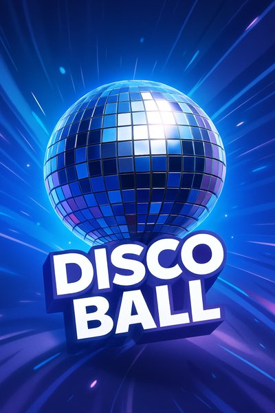 Dynamic Silver Disco Mirror Ball Illustration with Vibrant Background
