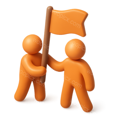 3D Icon of Flag Bearers in Isometric View