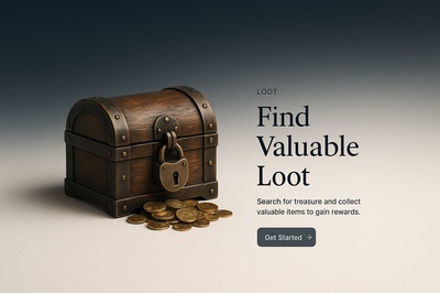 Stylish Loot Icon with Treasure Chest and Coins