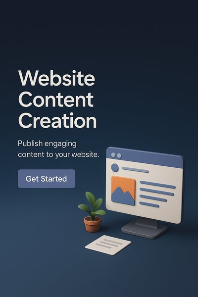 Realistic 3D Scene of Website Content Creation