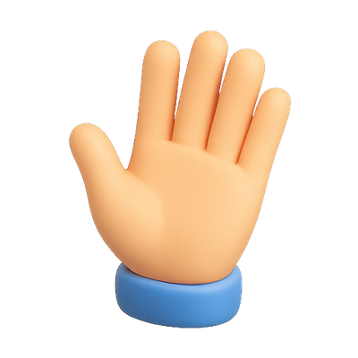 3D Stylized Hand Gesture Icon with Soft Colors