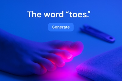 Neon Pink Toes Glowing in Blue Light