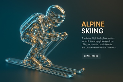 High-Tech Alpine Skiing Symbol in Hyperrealistic Detail