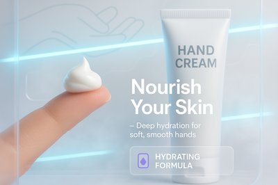 Promotional Hand Cream Product Display with Hydration Focus