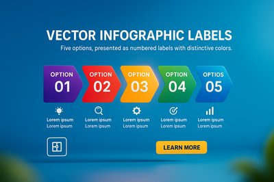 Colorful Vector Infographic Labels with Options