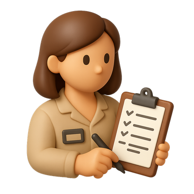 3D Icon of a Script Supervisor with Notes