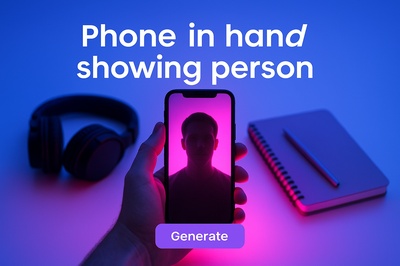 Neon Pink Glow Phone Displaying Person in Hand