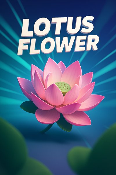 Dynamic Lotus Flower Illustration with Engaging Design