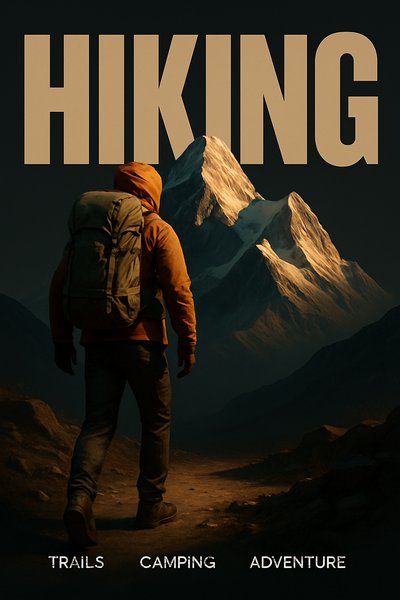 Bold Mountain Hiking Adventure Poster Design