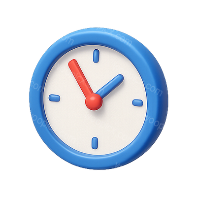 Colorful Cartoon Clock Icon for Time Representation