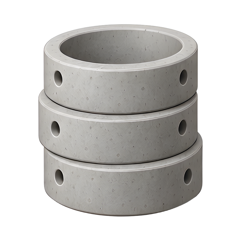 Stack of precast concrete rings